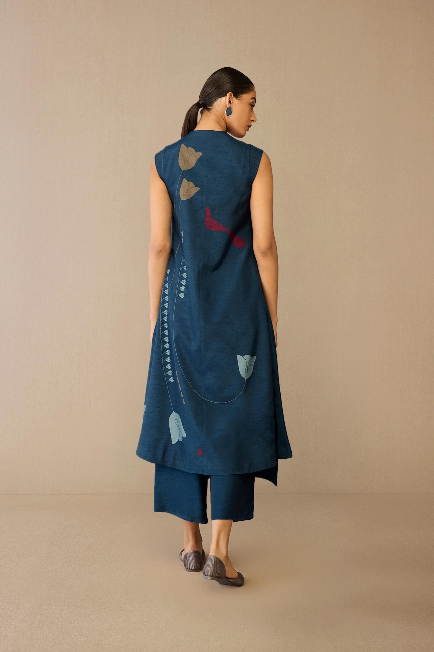 Silk Zia Jacket Set – Blue