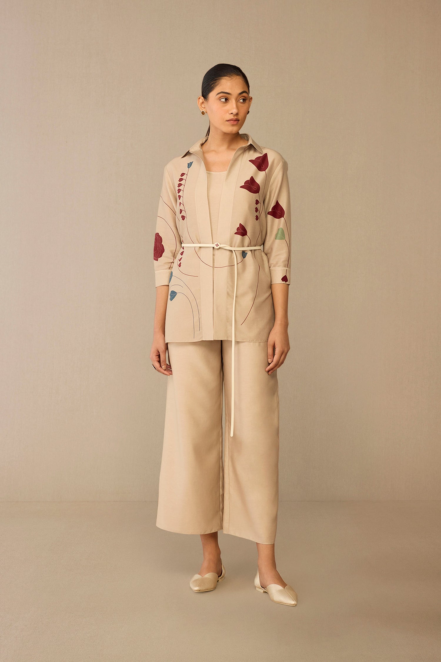 Chanderi Sarai Shirt Set – Beige