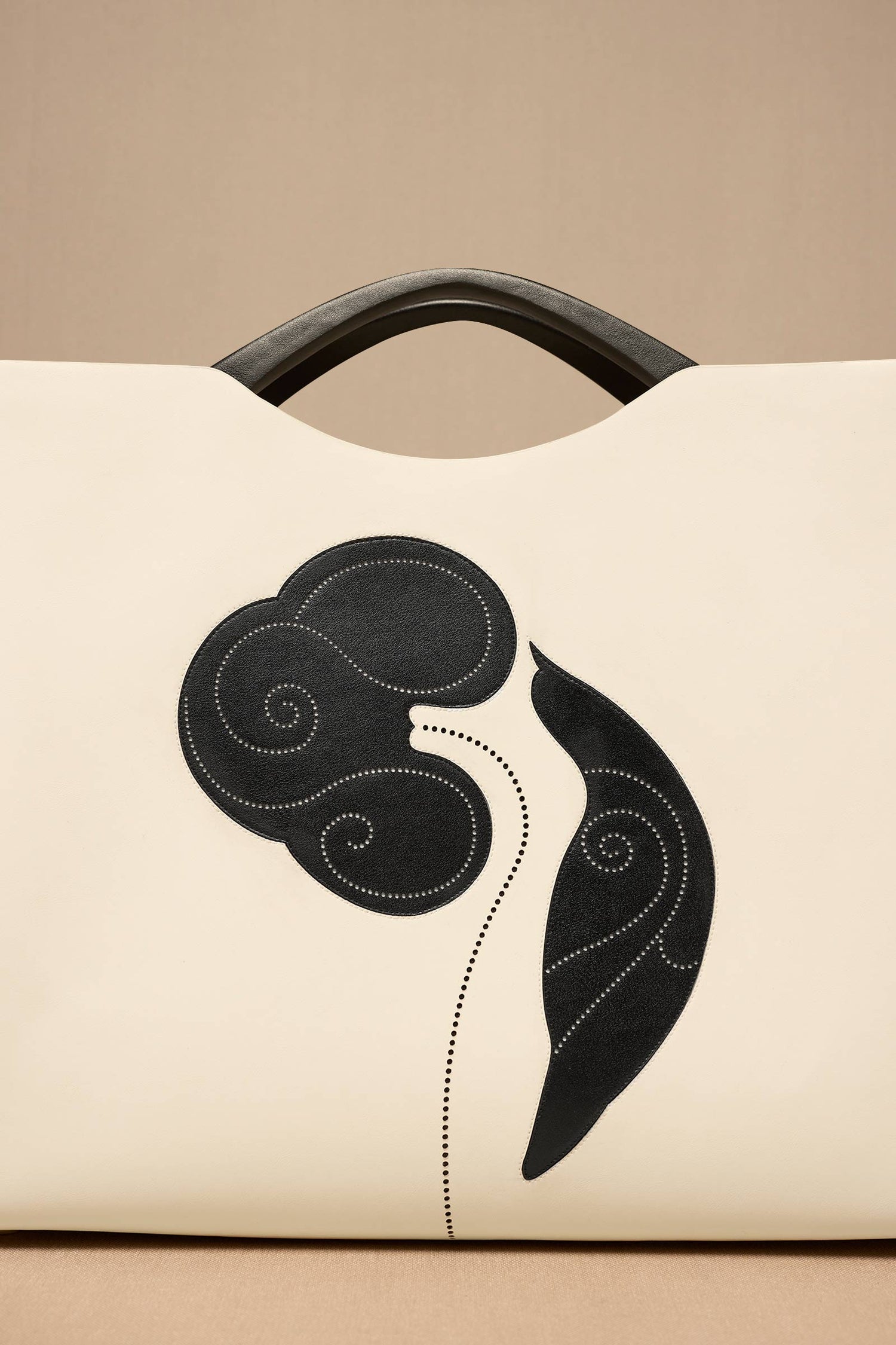Faux Lether Dilbandi Tote Bag – Ivory
