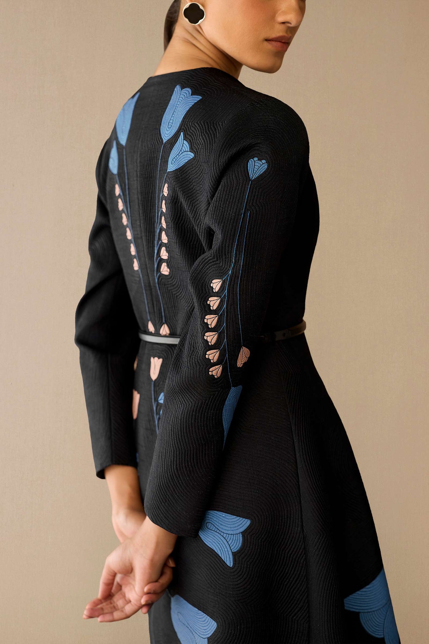 Silk Eraya Jacket Set – Black