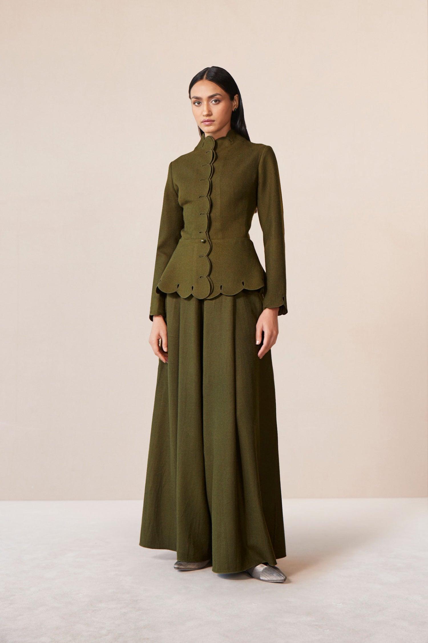 Wool Medha Jacket Set – Green