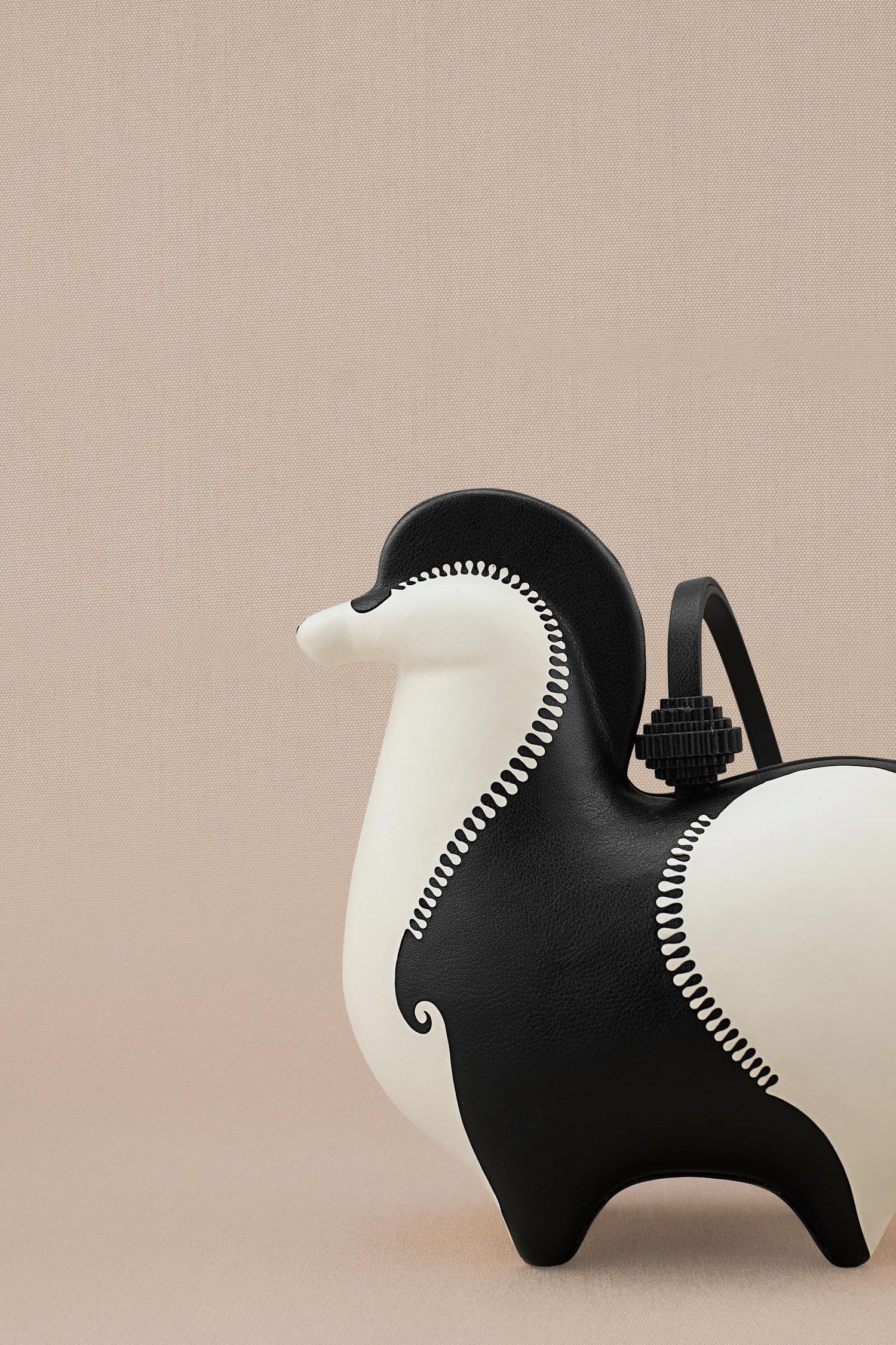 Faux Leather Oza Top Handle Bag – Black