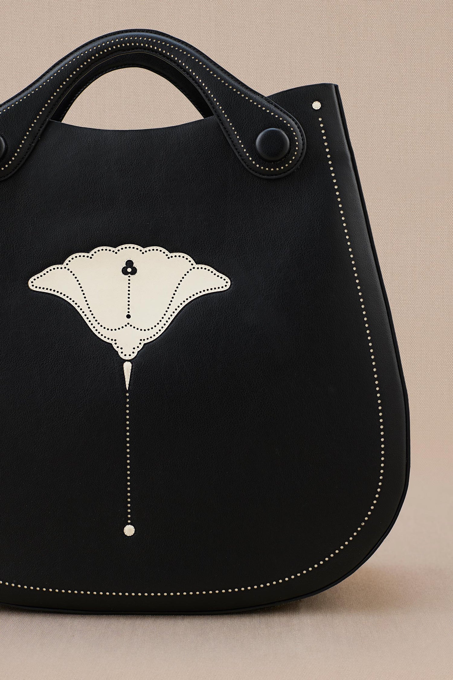 Faux Leather Judy Tote Bag – Black