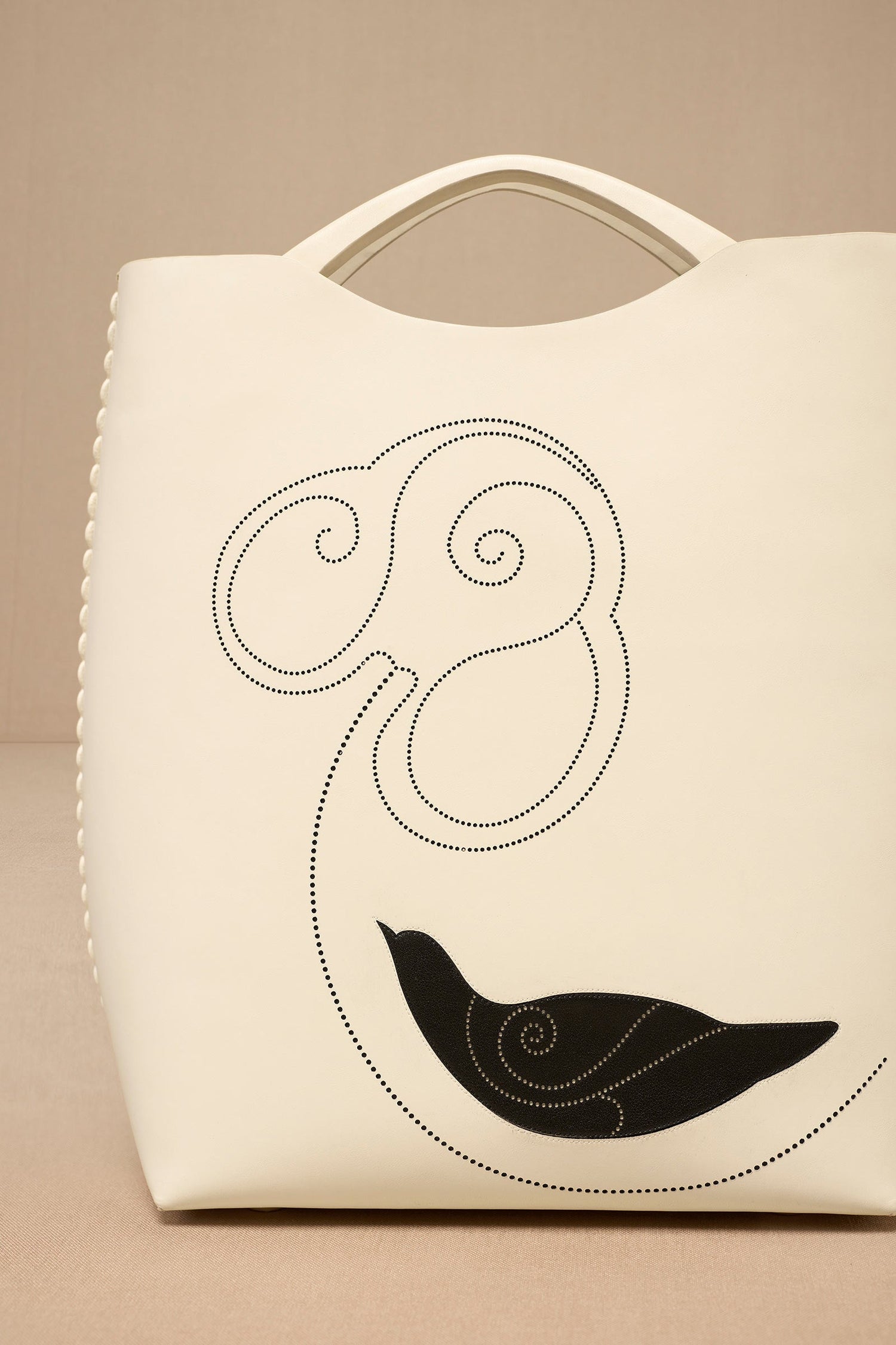 Faux Lether Dilmeet Tote Bag – Ivory