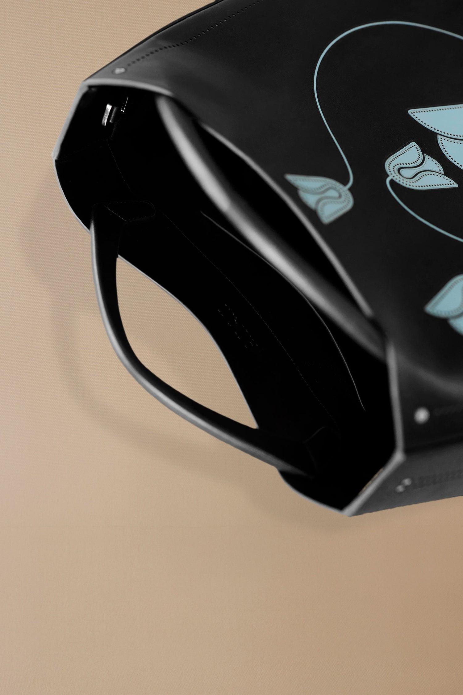 Faux Leather Mesina Tote Bag – Black