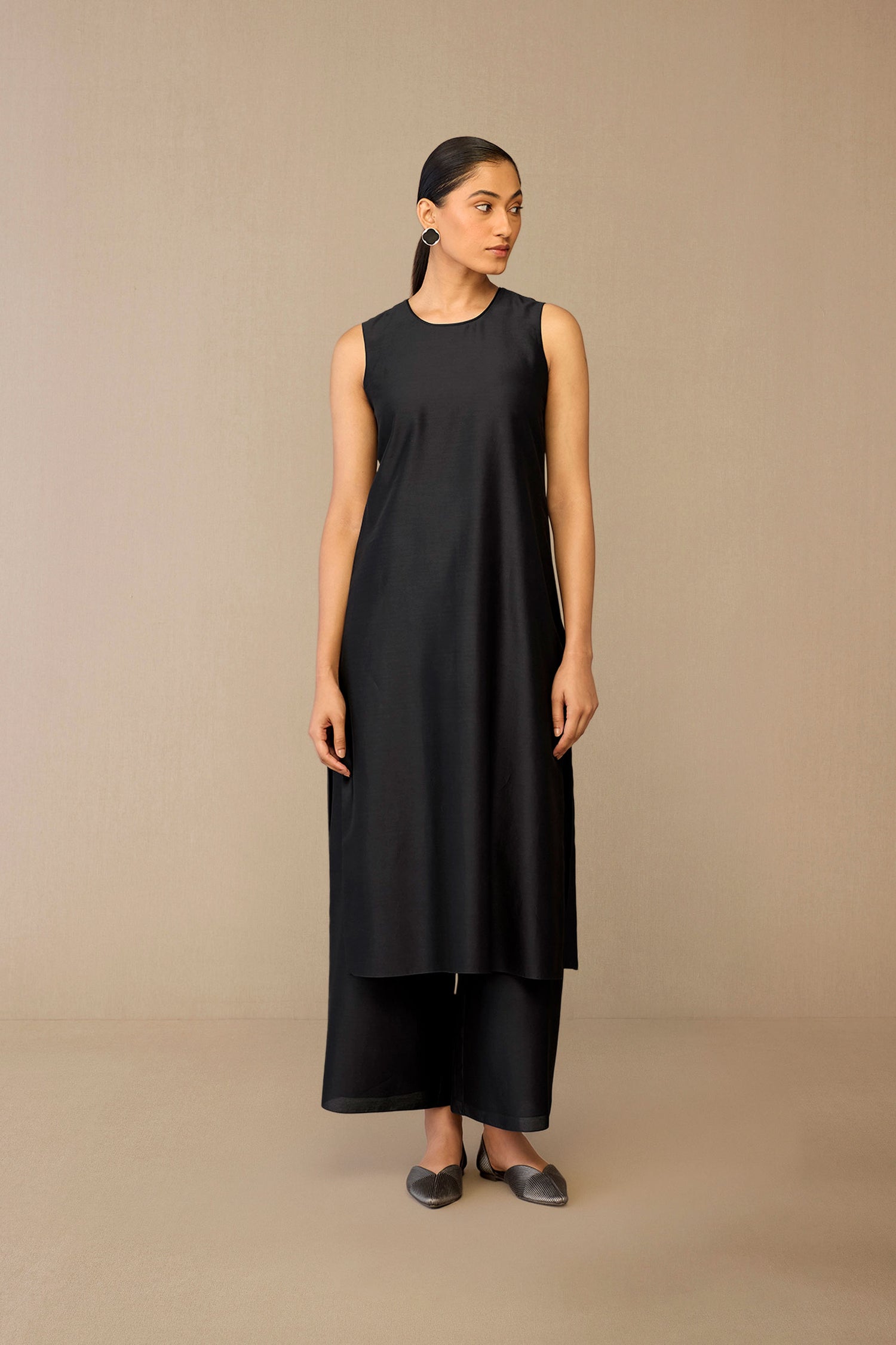 Silk Arisa Jacket Set – Black