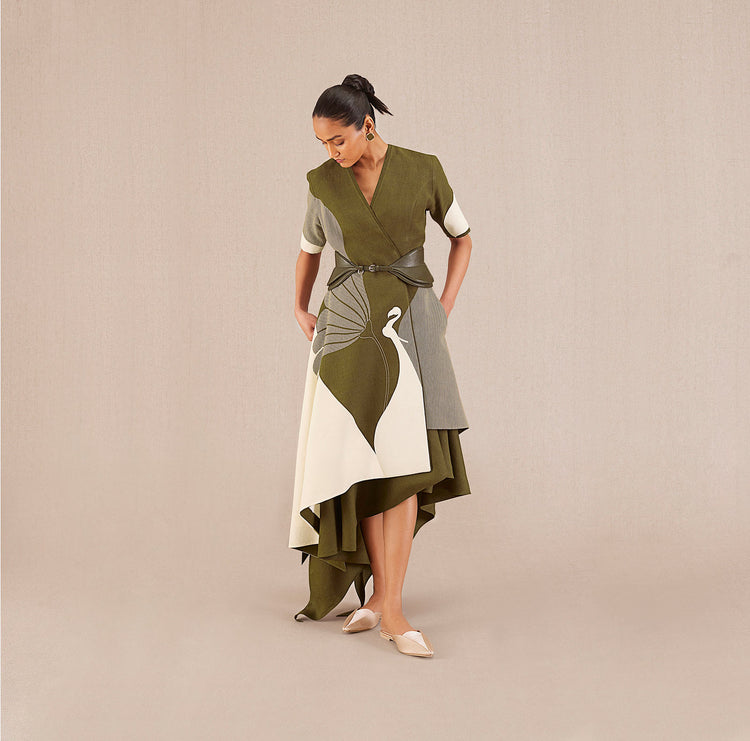 Naila Jacket Set - Olive