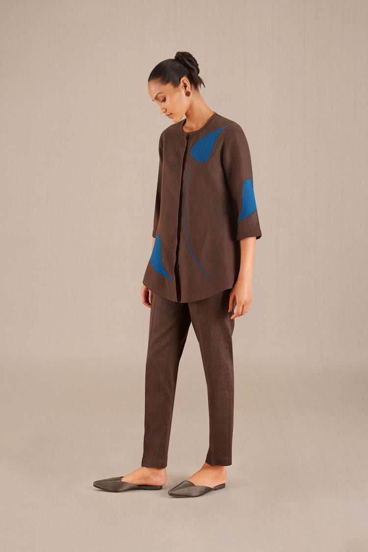 Zenya Shirt Co Ord Set - Dark Brown