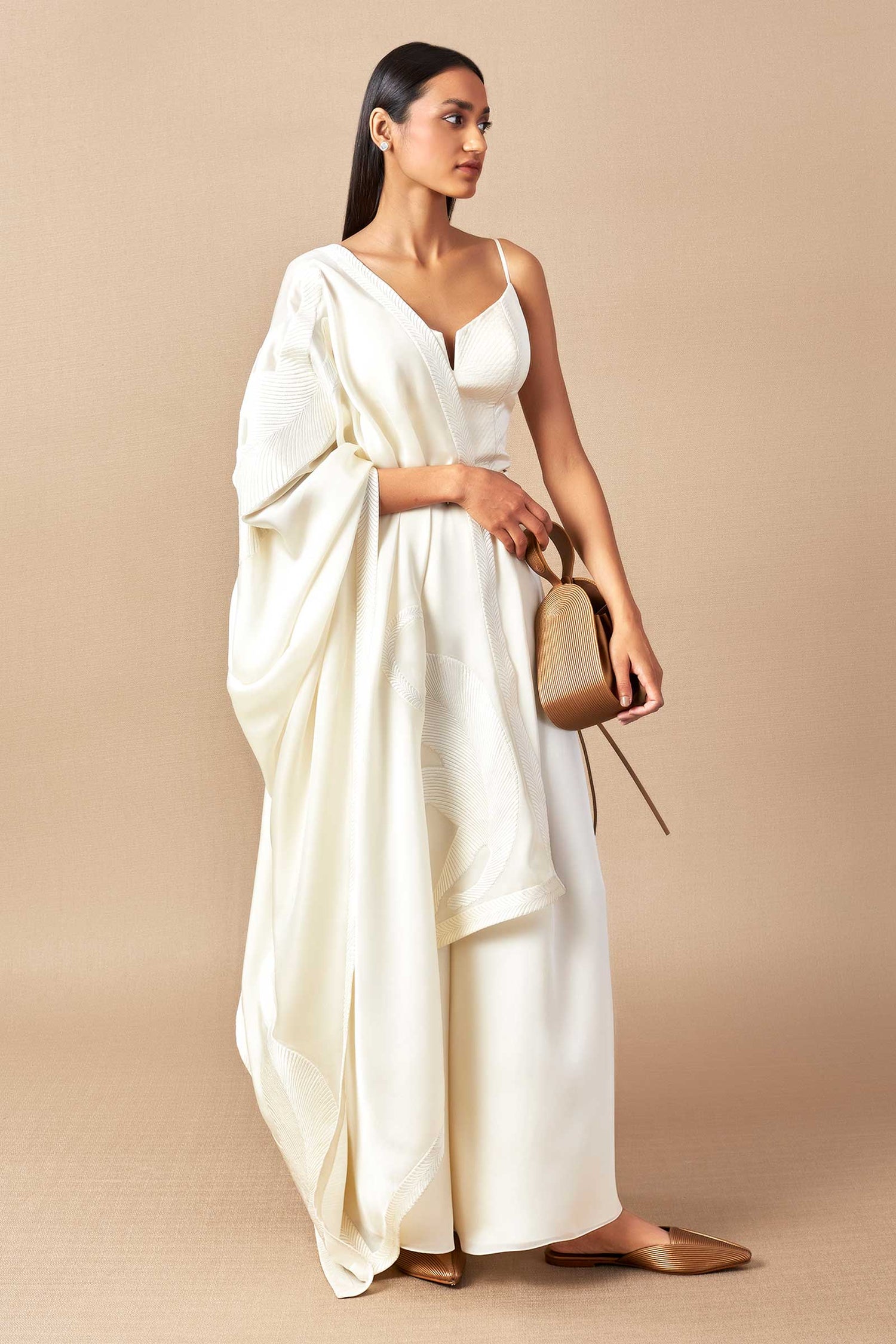 Faux Leather Nésara Bucket Bag – Metallics