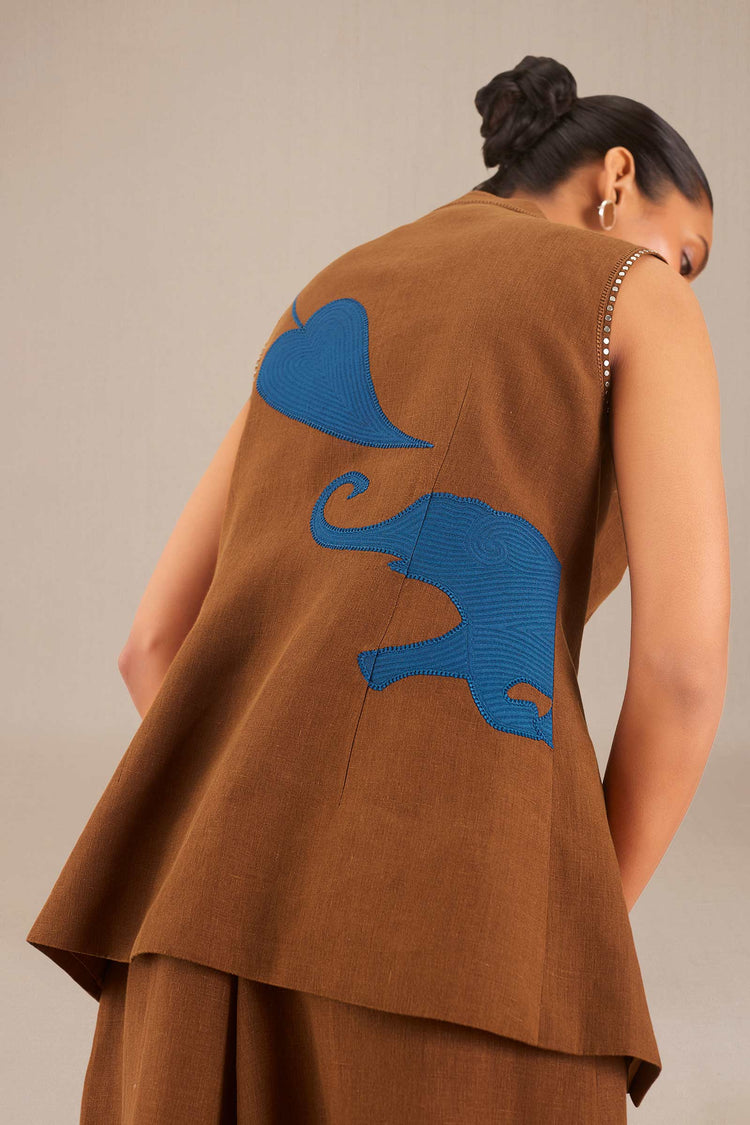 Nadiah Waist Coat - Clay