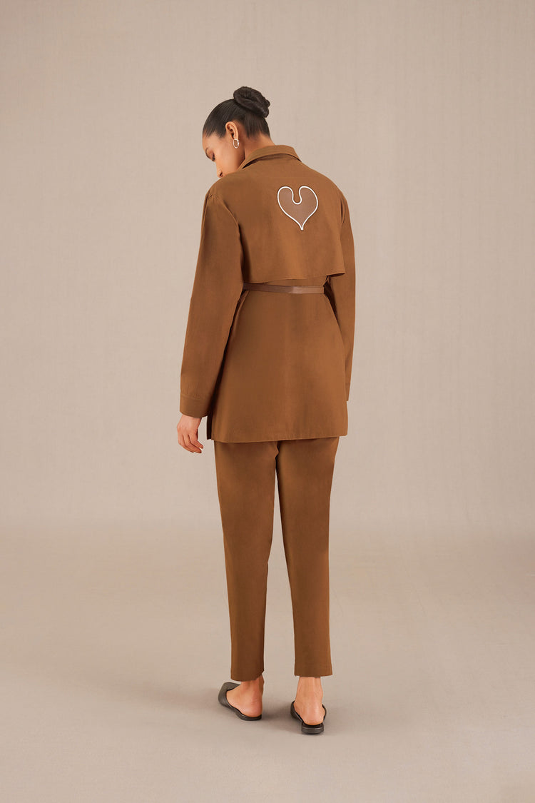 Aidah Shirt Co Ord Set - Clay