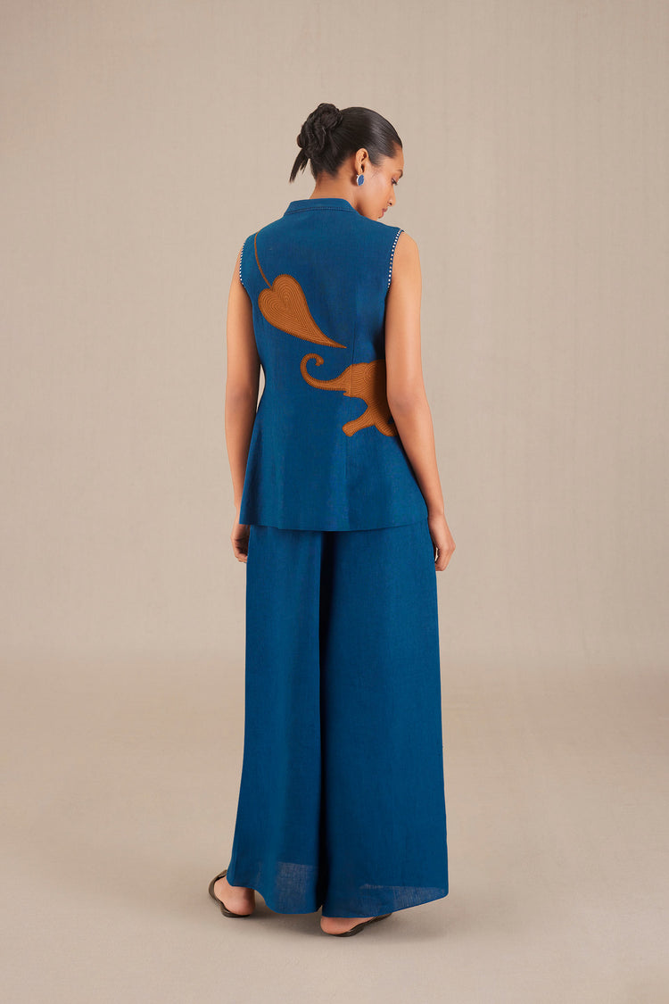 Nadiah Waist Coat - Teal | AMPM India