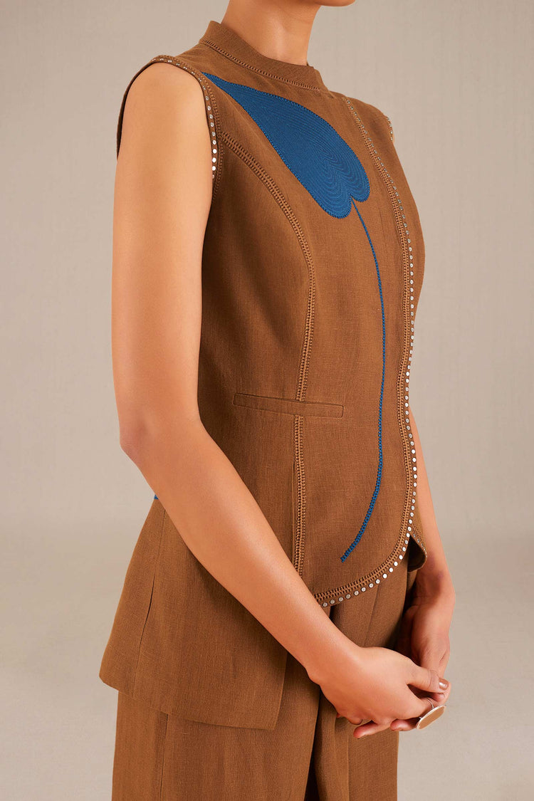 Nadiah Waist Coat - Clay