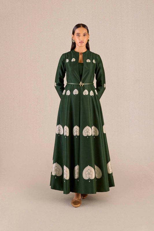 Chanderi Aresha Jacket Set – Green