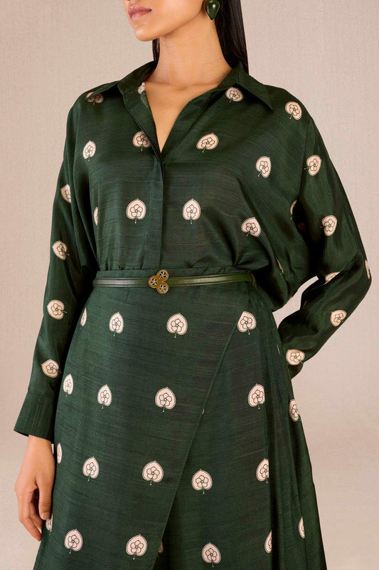 Silk Emery  Shirt Set – Green