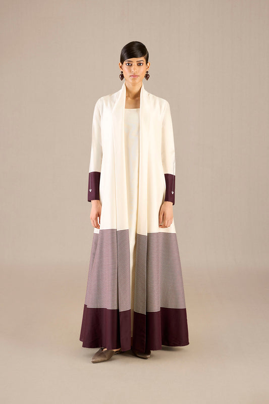 Chanderi Nakhat Jacket Set – Ivory