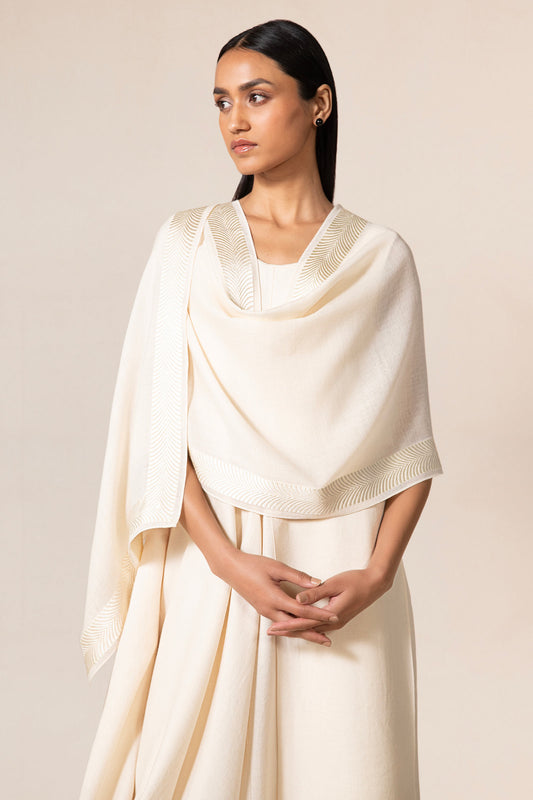 Wool Naomi Scarf – Ivory