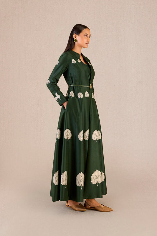 Chanderi Aresha Jacket Set – Green
