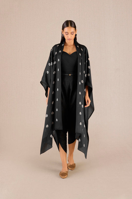 Organza Umaya Cape Set – Black