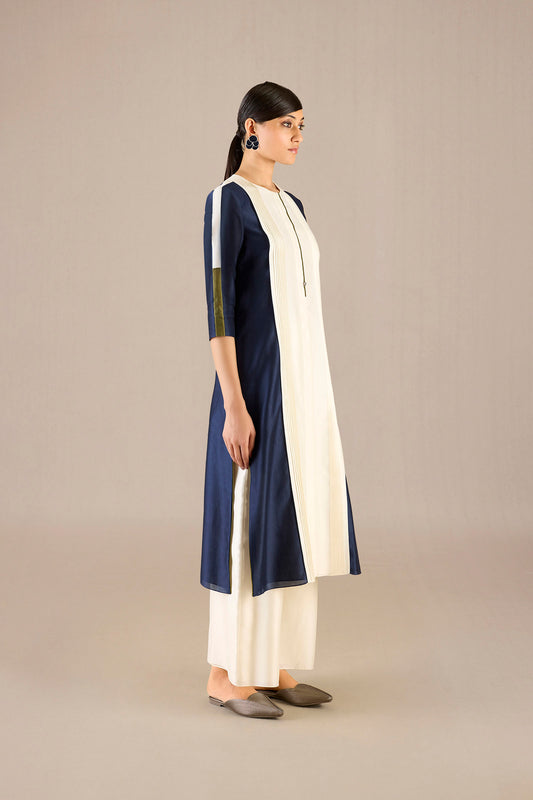 Chanderi Araiah Kurta Set – Blue