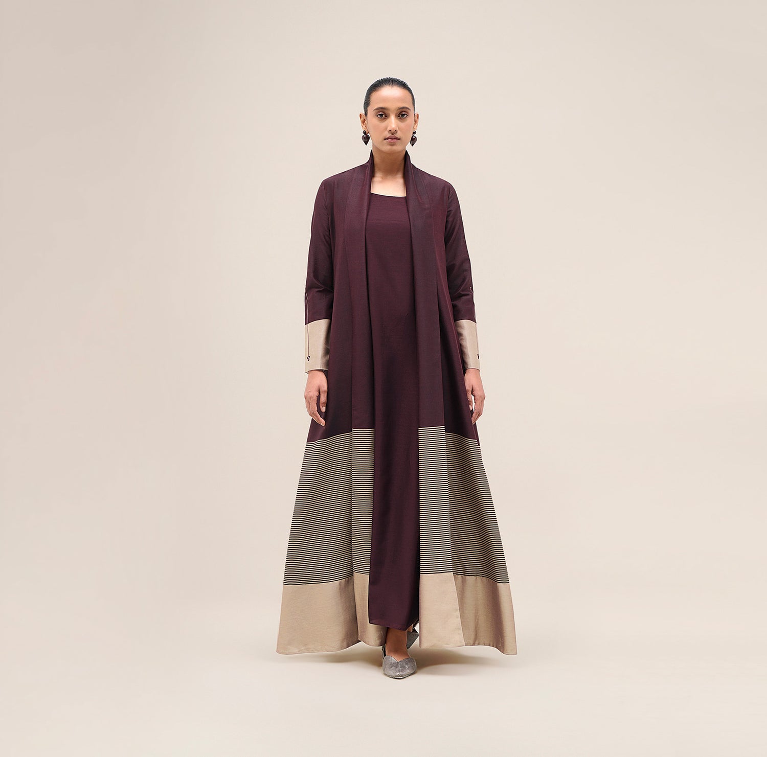  Chanderi Aziza Abaya Set – Red
