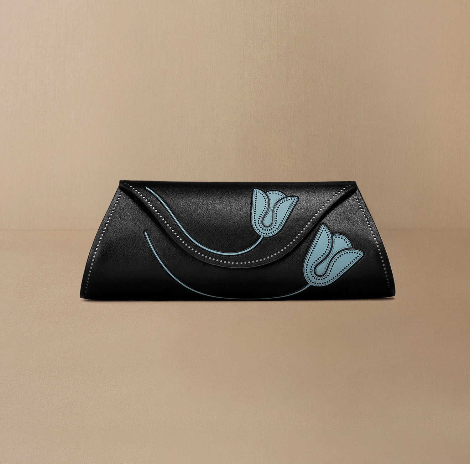  Faux Leather Mia Clutch – Black