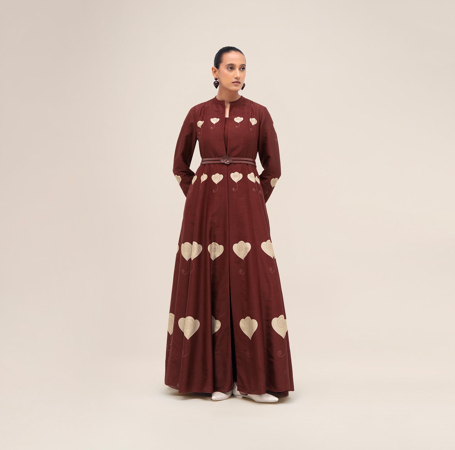  Chanderi Inara Abaya Set – Red