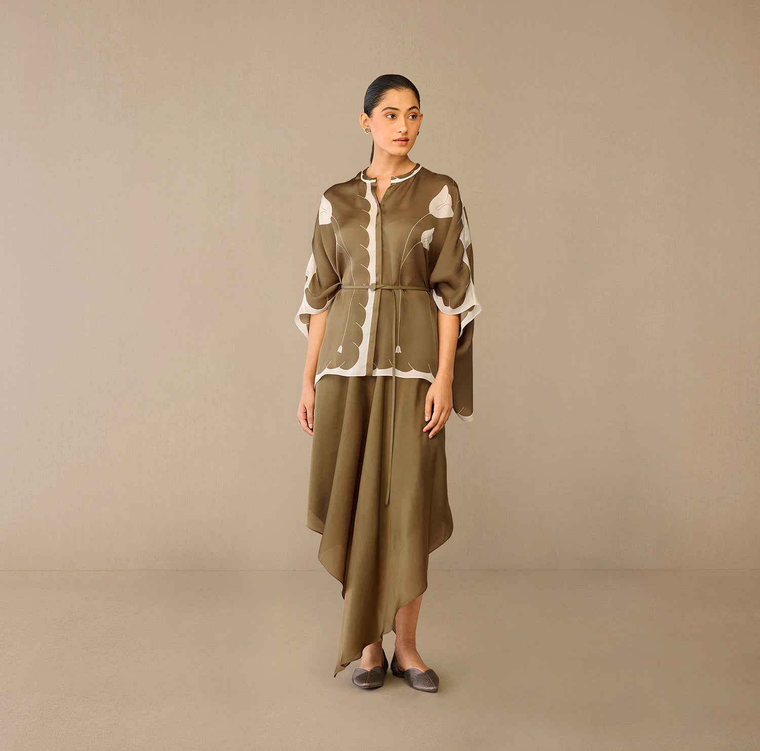  Organza Refa Shirt Set – Grey