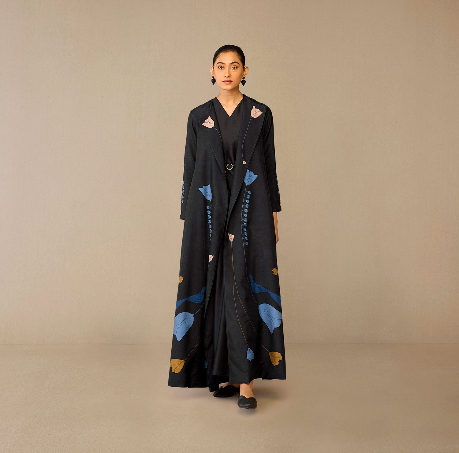  Silk Fiza Jacket Set – Black