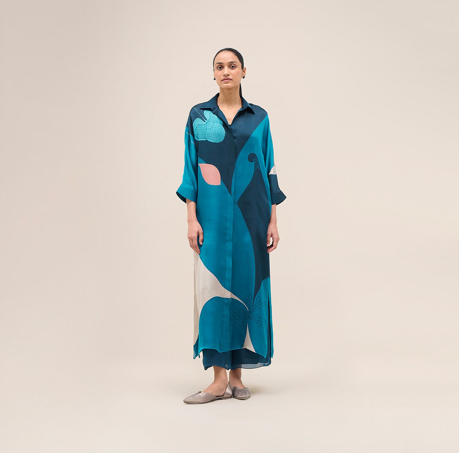 Organza Nila Tunic Set – Blue
