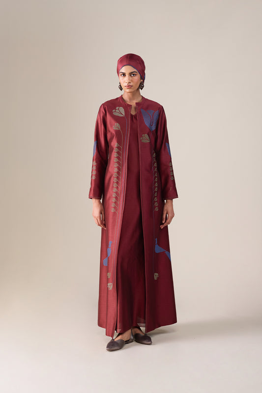 Chanderi Maliah Abaya Set – Green