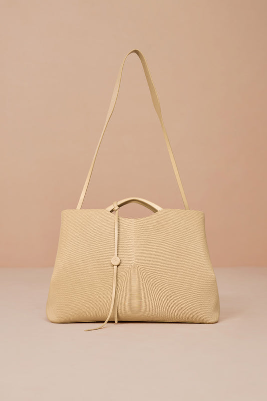 Faux Leather Liora Tote Bag – Beige
