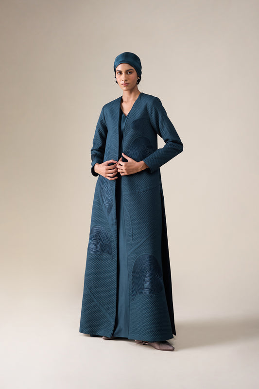 Silk Raziya Abaya Set – Blue