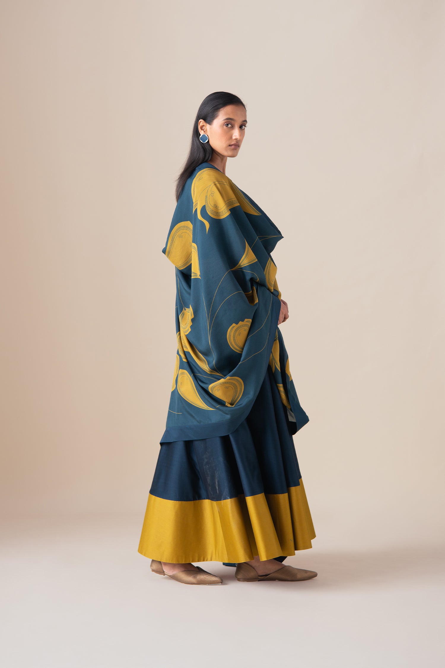  Chanderi Omira Kurta Set – Blue