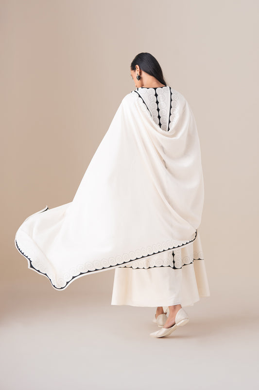 Chanderi Meher Kurta Set – Ivory