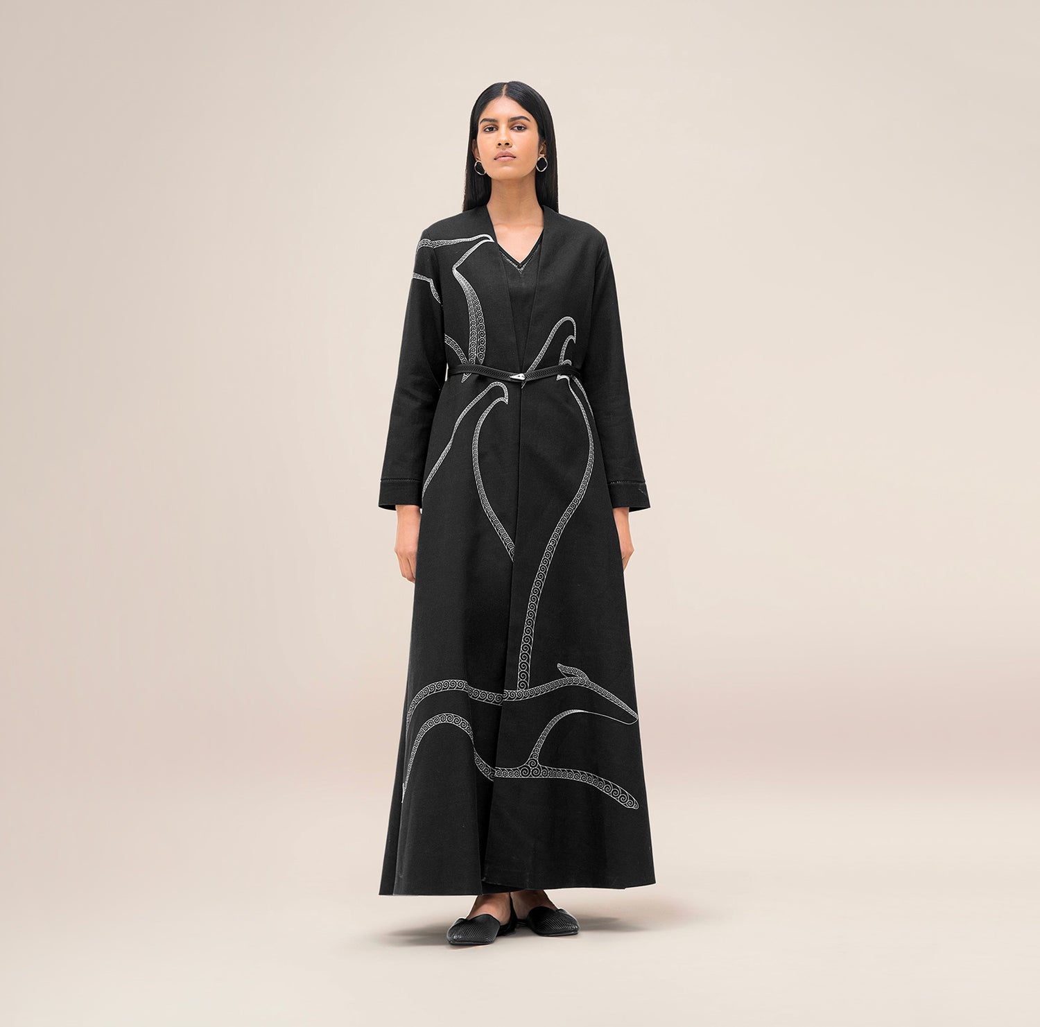 Linen Nightingale Jacket Set – Black
