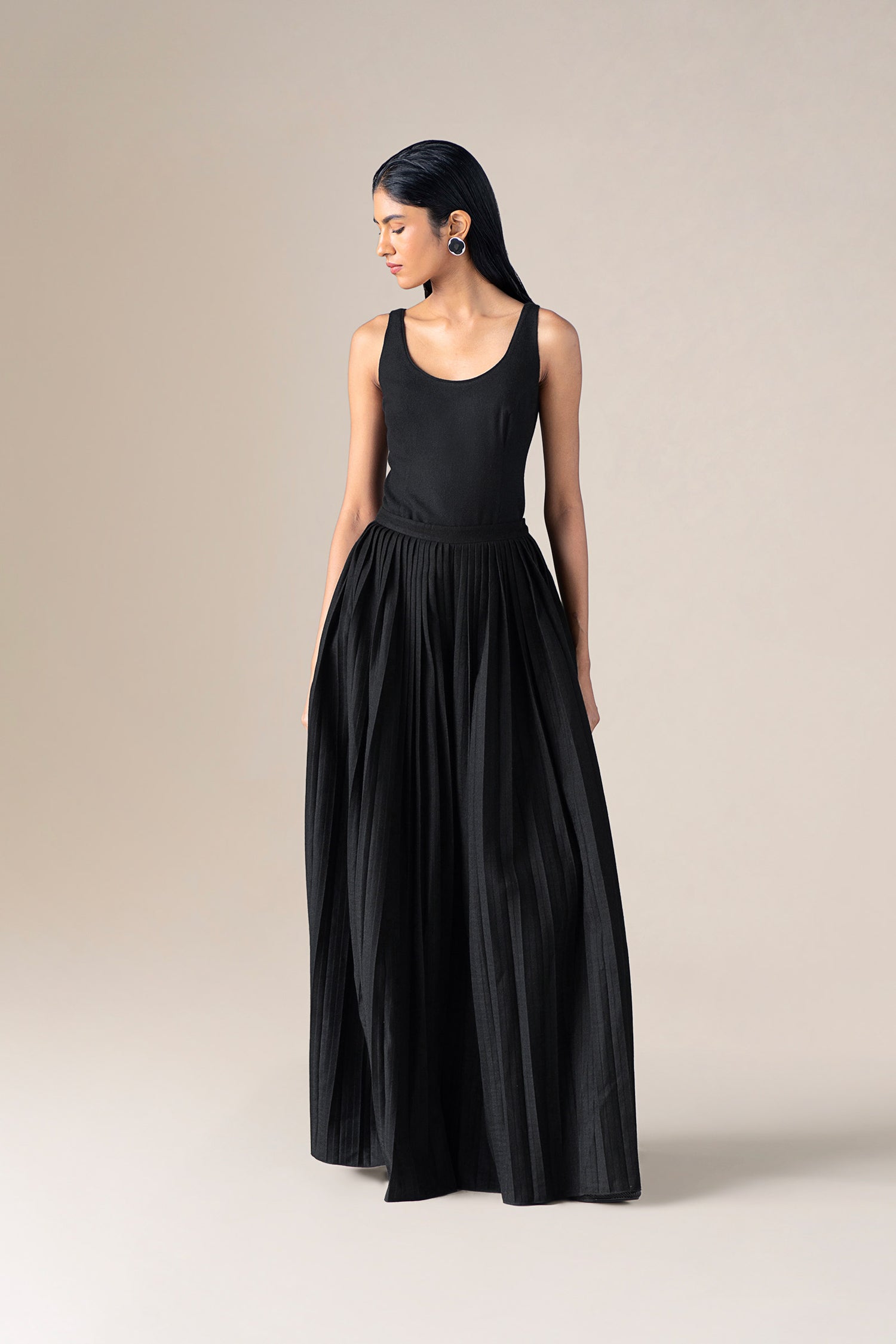  Wool Eliz Palazzo – Black