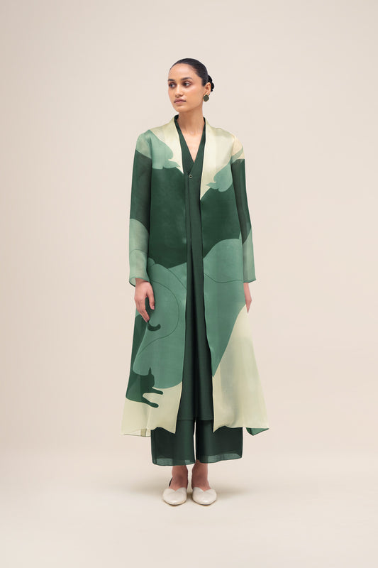 Silk Rinat Jacket Set – Green