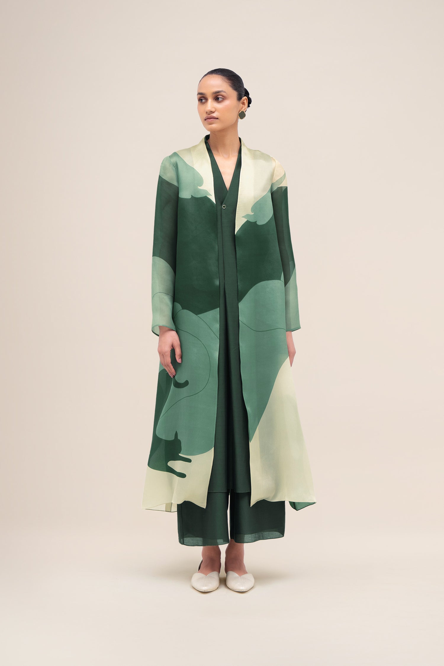  Silk Rinat Jacket Set – Green