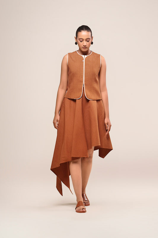 Linen Rumi Waistcoat – Beige