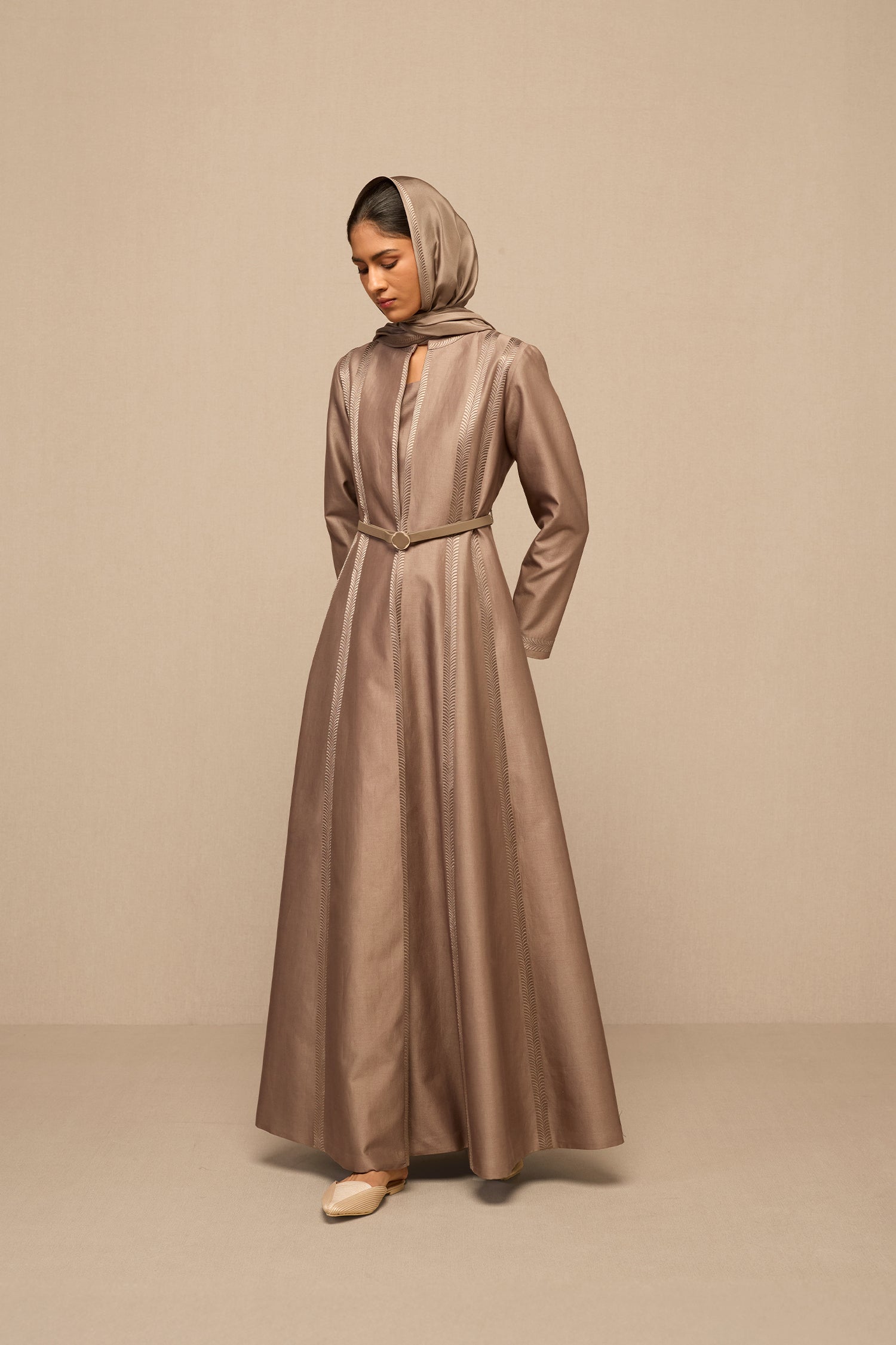  Chanderi Rubab Jacket Set – Grey