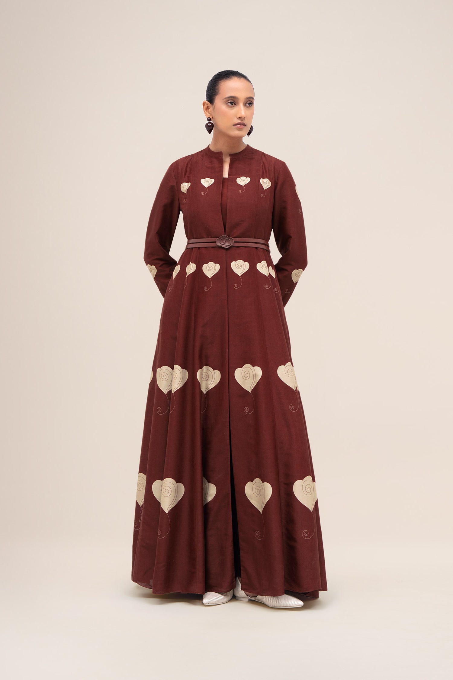  Chanderi Inara Abaya Set – Red