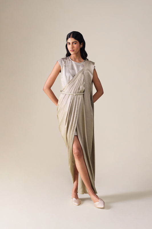 Chanderi  Imara Saree – Beige