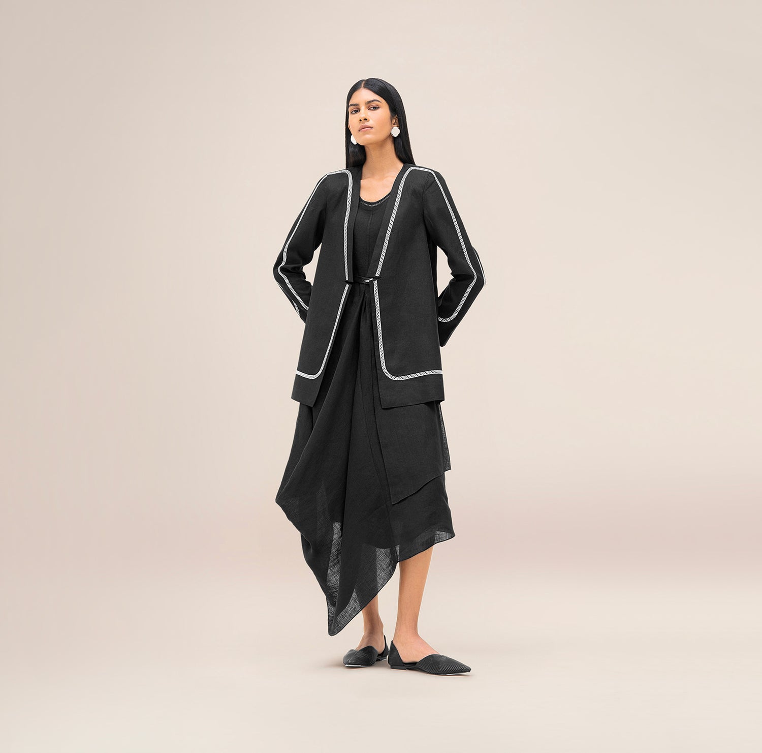  Linen Vivia Jacket – Black