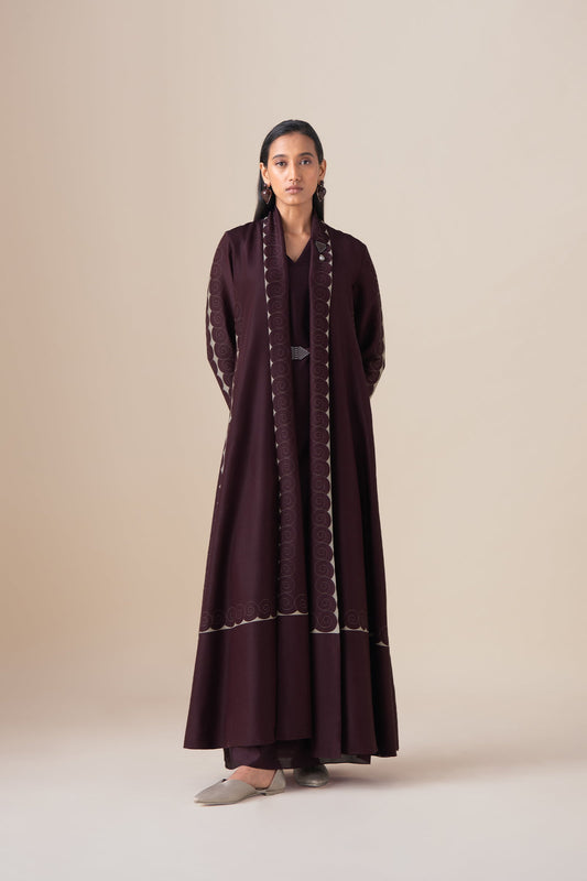   Chanderi Afira Abaya Set – Red