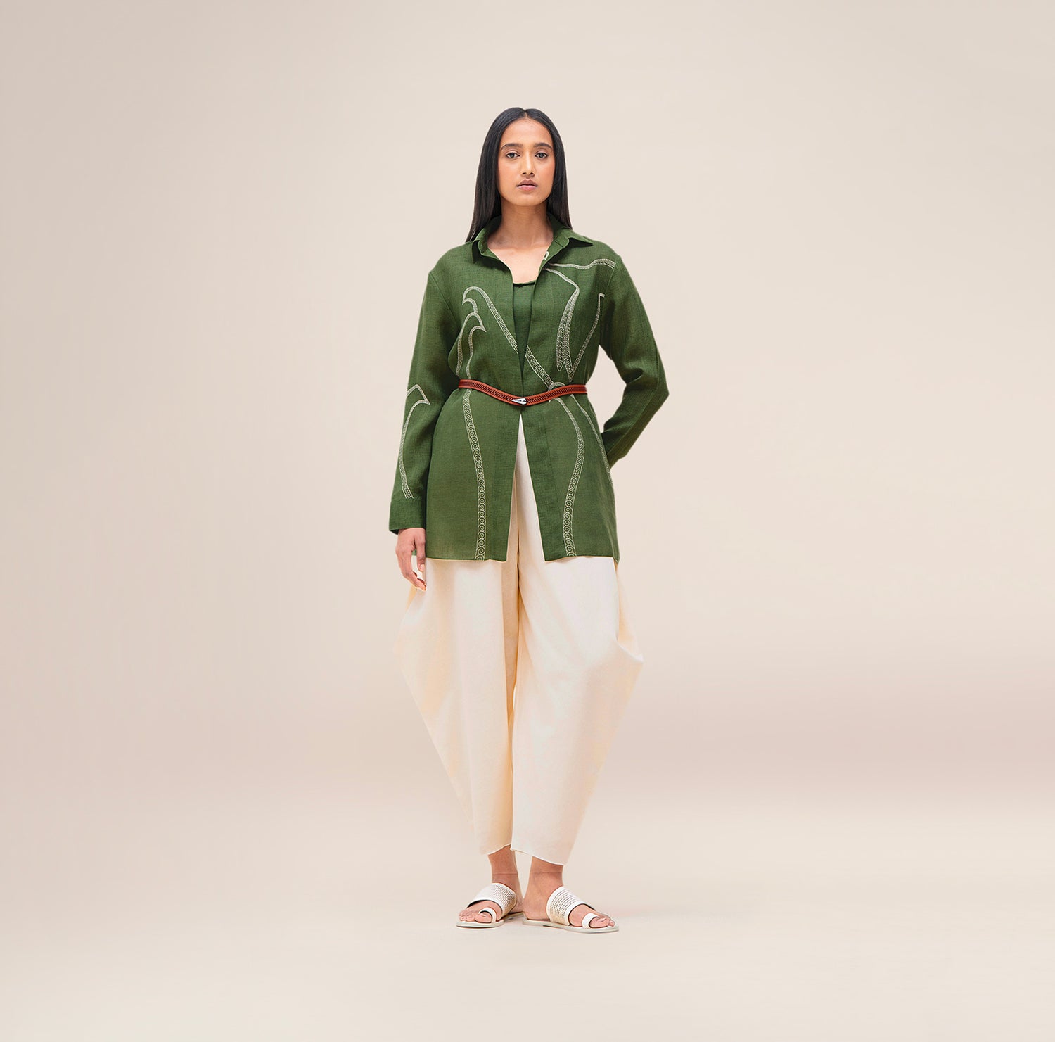  Linen Bulbul Shirt – Green