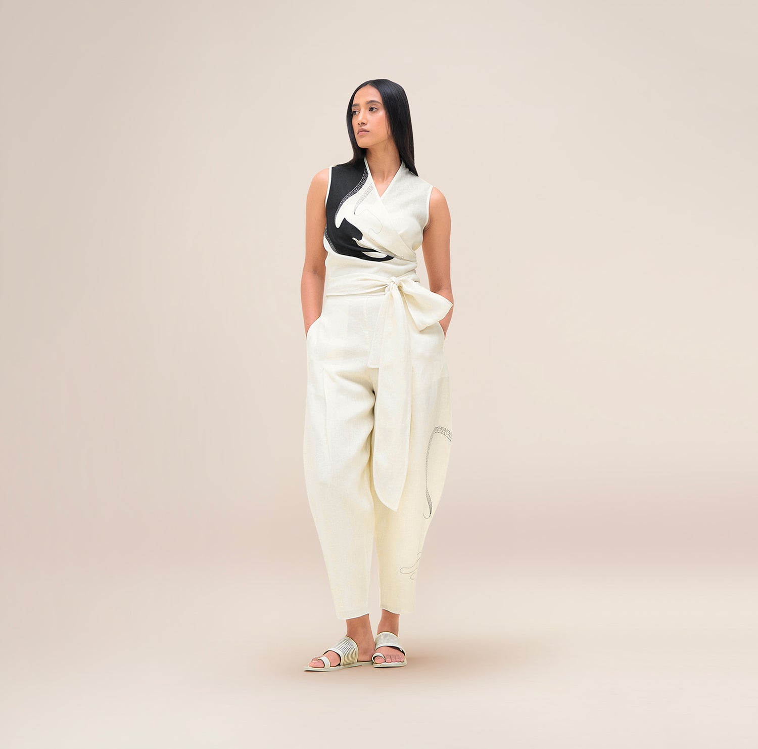  Linen Robin Top Set – Ivory