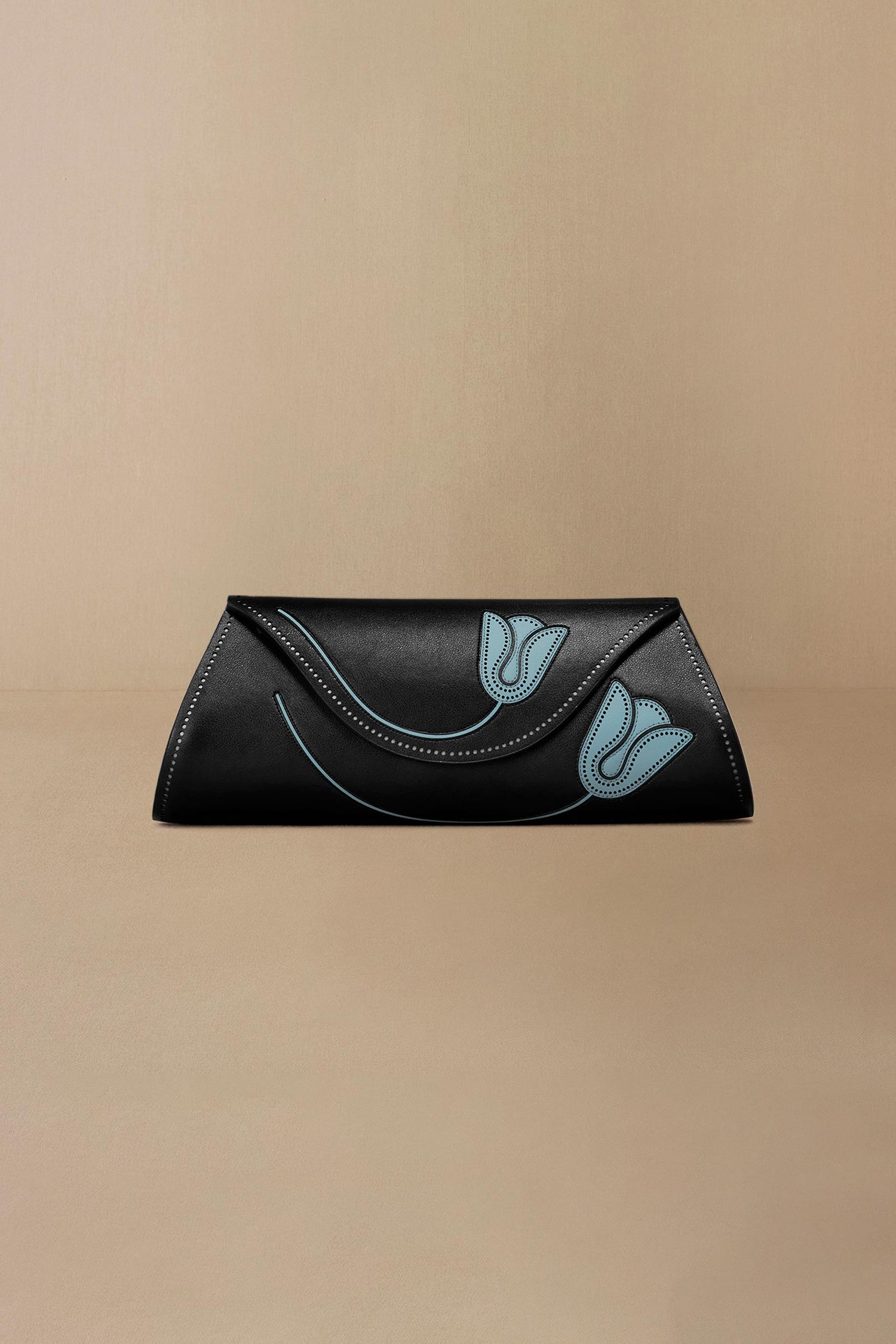  Faux Leather Mia Clutch – Black