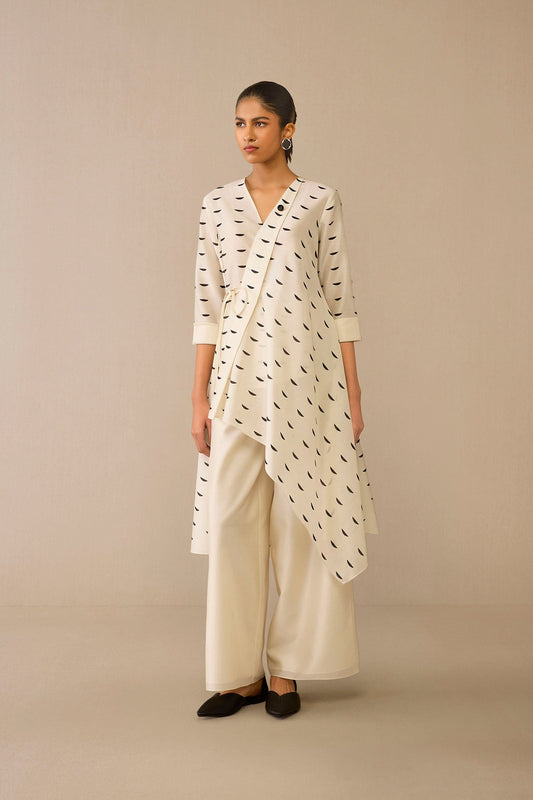 Organza Dildaar Tunic Set – Ivory