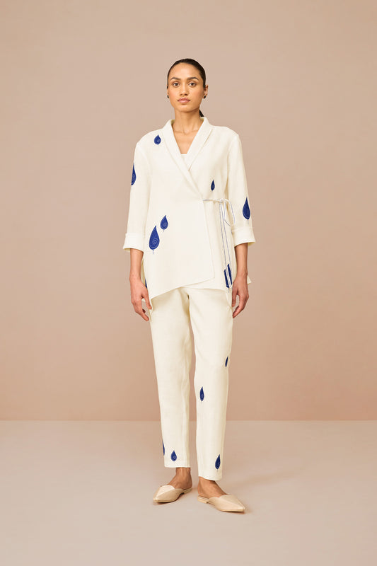 Linen Dahlia Shirt Set – Ivory